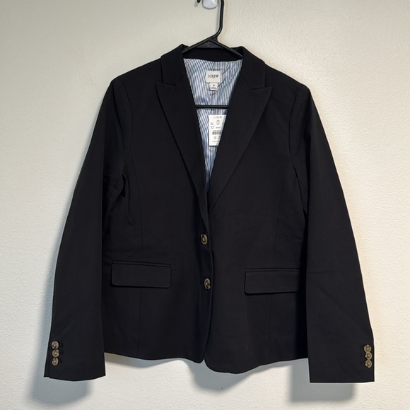 J. Crew Factory Cotton-blend two-button blazer in Black - Picture 8 of 11